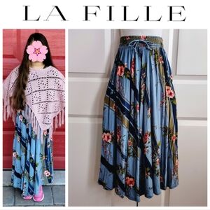 La Fille Floral Boho Maxi Skirt (Indian Brand)